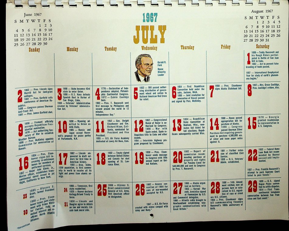 The Republican Heritage Calendar (1966-1967) - Calendar | Daviess County  Historical Society