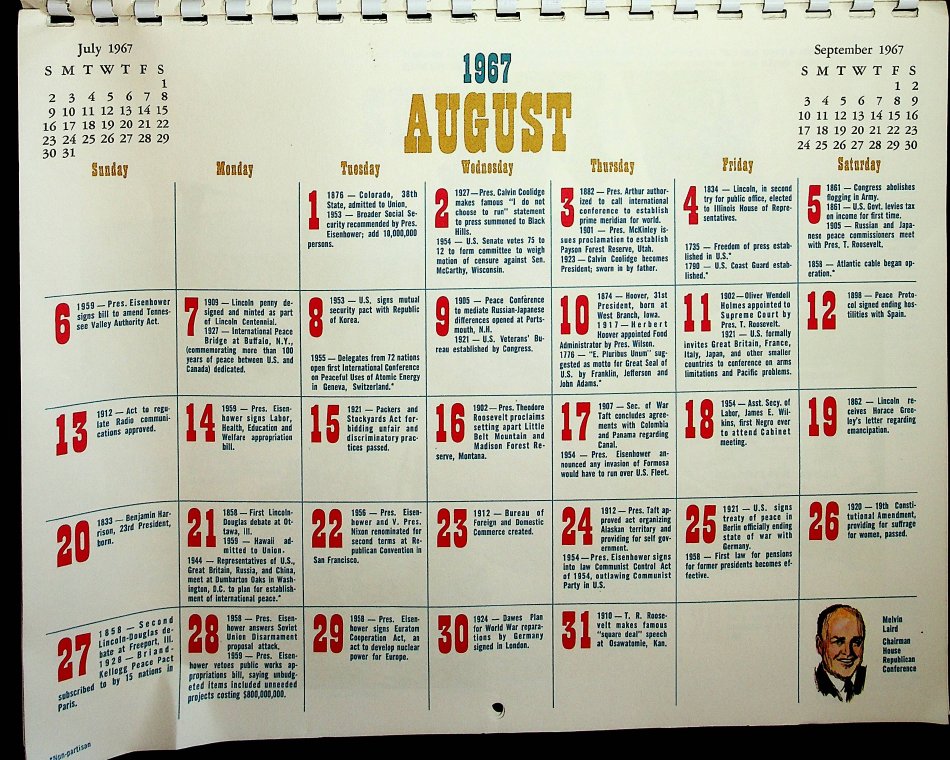 The Republican Heritage Calendar (1966-1967) - Calendar | Daviess County  Historical Society