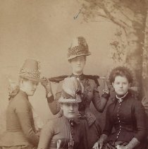 Etta "Ettie" (Read) O'Neall and 3 Bradford cousins (ca. 1880-1890)