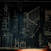 1917 "Details" blueprint of Elmore Township High School in Elnora