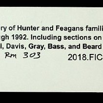Genealogy of Hunter & Feagans families (1772 to 1992)