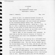 Washington Rotary Club History (1919-1994) pg. 1