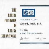 1300% Washington Rotary Club Certificate (1983-1984)