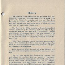 Program for Washington Rotary Club Silver Anniversary Celebration (1944)