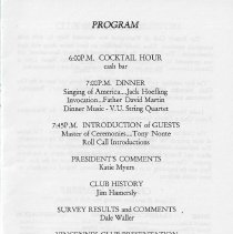 Program for Washington Rotary Club Diamond Anniversary Celebration (1994)