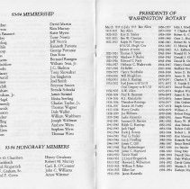 Program for Washington Rotary Club Diamond Anniversary Celebration (1994)