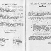 Program for Washington Rotary Club Diamond Anniversary Celebration (1994)