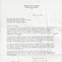 1969 letter to Brooks Allen asking about "Cumback"
