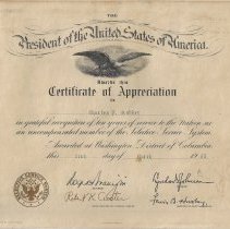 Charles Scudder's 1965 certificate for serving on Daviess County draft boar