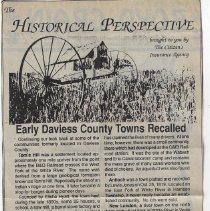 Article about early towns in Daviess County (ca. 1