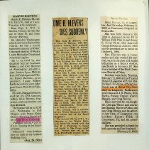 A scrapbook of obituary newspaper clippings from Bi tp Ci