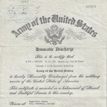 1945 honorable discharge for Alvin L. Bingham from U.S. Army