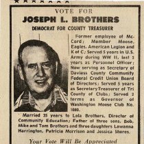 1976 political ad for Joseph L. Brothers