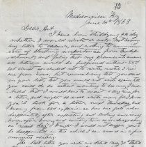 June 14, 1863 letter from Dr. John A. Scudder to his wife