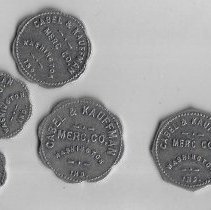 Cabel & Kauffman Mercantile Co. coin tokens (ca. 1900-1920)
