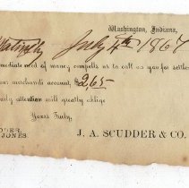 1867 collection letter to William Mattingly in Washington