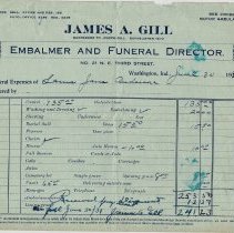 1931 receipt for Laura Jane Anderson's funeral