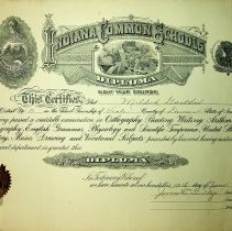 1920 diploma given to Mildred Gaither after completing eight year course