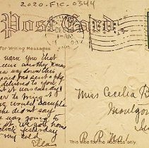 1909 Christmas card to Cecelia Brown