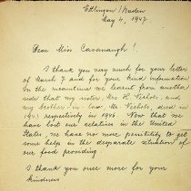 1947 letter to B. Ernestine Cavanaugh