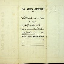 1907 certificate that Alice Swickard is Past Chief in Pythian Sisters