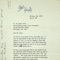 1967 letter from Rebecca Padget to Brooks Allen about John Allen
