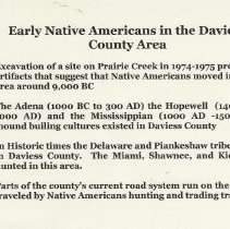 Label at Daviess County Museum about 1974-1975 Prairie Creek excavation