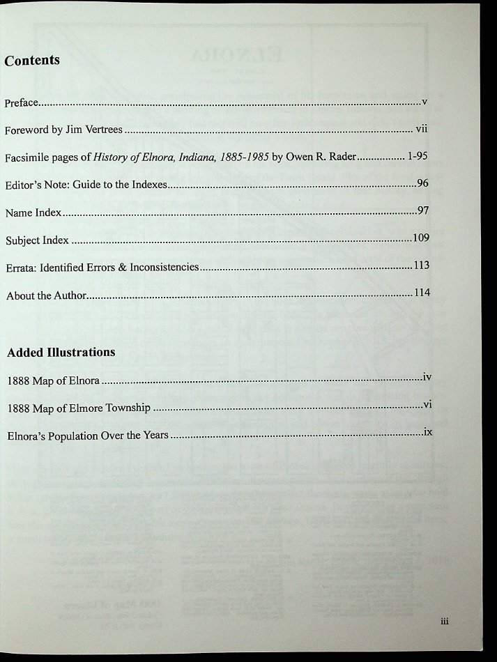 "History of Elnora, Indiana 18851985" Owen R. Rader Daviess County