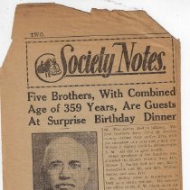 1933 article about 74th birthday party for Dr. Roland M. Smiley