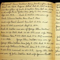 Handwritten note compiled by Stella Bogner