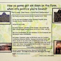 Advertisement promoting program about 1938 Cornfield Conference at Capehart Farms