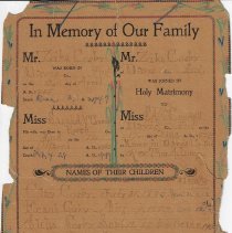 Page from Cosby family Bible about 1878 marriage of Ziba & Sarah Cos