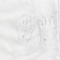 Outline of Clay & Franklin Cosby's right hands (ca. 1883-18