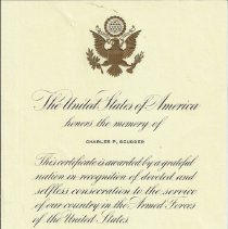 Award to Dr. Charles P. Scudder (ca. 1969-1970)