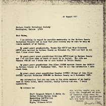 1971 letter to DCHS from Staff Sergeant Robert J. Arvin, Jr.