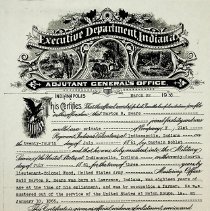 1938 certificate verifying Civil War service of Barton R. Sears