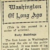 "Washington of Long Ago," about early buildings in Washington