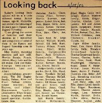 1982 article about the recollections of Homer Osmon from Plainville