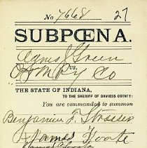 Agnes J. Green v. The Ohio & Mississippi Railway Company 1891 lawsuit