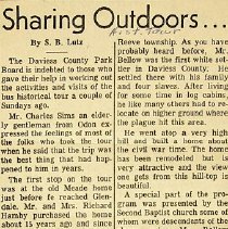 1975 "Sharing Outdoors" column by Samuel Lutz about home tour