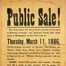 1886 auction of Elias White's personal property