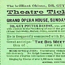 Admission ticket to the Grand Opera House in Washington (ca. 1902-1911)