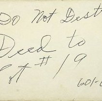 Deeds transferring Lot 19 in Mattingly's Addition in Washington (1942-1967)