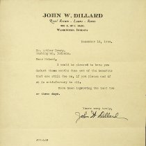1934 letter from John W. Dillard to Arthur Drury