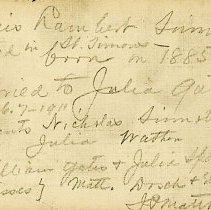 1911 baptism & marriage record at St. Simon Catholic Rectory