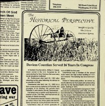 1991 "The Historical Perspective" column about a Daviess Countian serving in the U. S. Congress for sixteen years