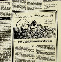 1991 "The Historical Perspective" column about Col. Joseph Hamilton Daviess