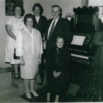 Iva May (Hancock) Alcorn & family at Hudsonville Methodist Church (1967)