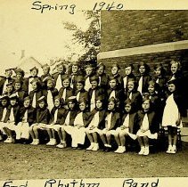 Students in rhythm band at the West End School (1940)