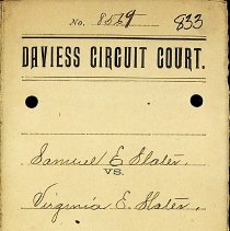 Samuel E. Slater v. Virginia E. Slater 1894 divorce petition